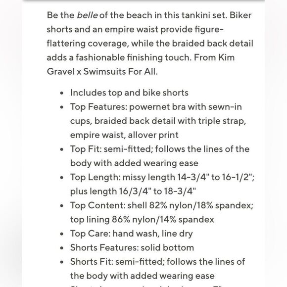 Kim Gravel Braid back Swimsuit Biker short Set Blue Tie Dye Sz 8 - Picture 4 of 4